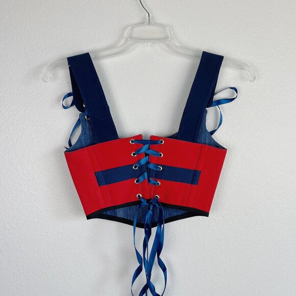 Hand Crafted Spider-Man Inspired Corset Top - Picture 4 of 9